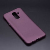 Galaxy J8 Kılıf Zore Premier Silikon Kapak Mürdüm