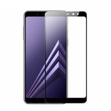 Galaxy J8 Zore Kenarları Kırılmaya Dayanıklı Cam Ekran Koruyucu Siyah
