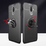 Galaxy J8 Kılıf Zore Ravel Silikon Kapak Siyah-Mavi