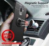 Galaxy J8 Kılıf Zore Ravel Silikon Kapak Siyah-Mavi