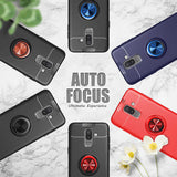 Galaxy J8 Kılıf Zore Ravel Silikon Kapak Siyah-Mavi