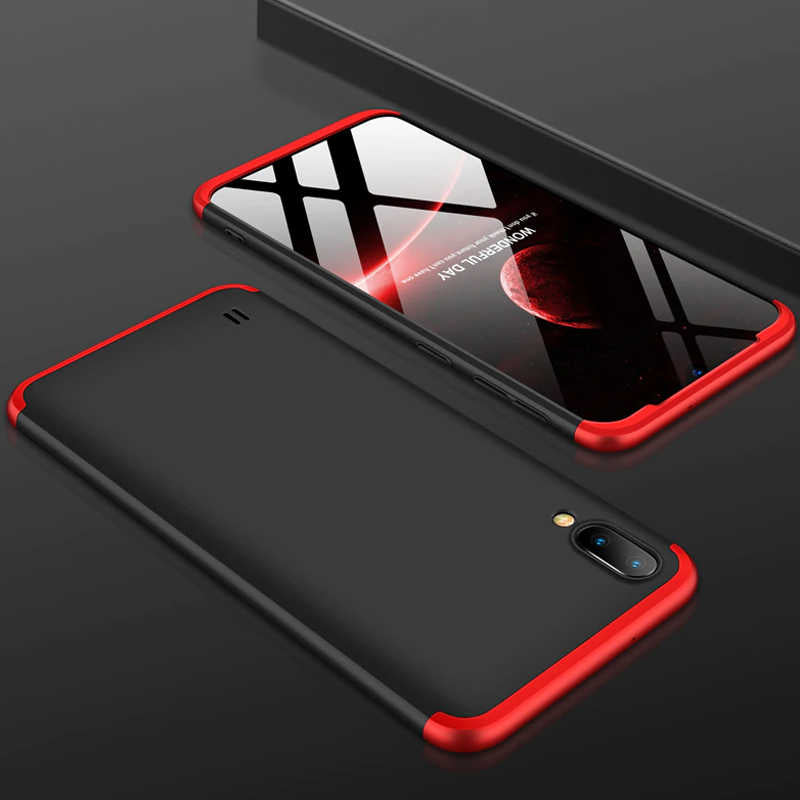 Galaxy M10 Kılıf Zore Ays Kapak Siyah-Kırmızı