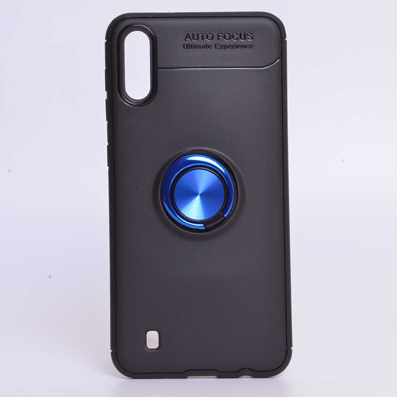 Galaxy M10 Kılıf Zore Ravel Silikon Kapak Siyah-Rose Gold
