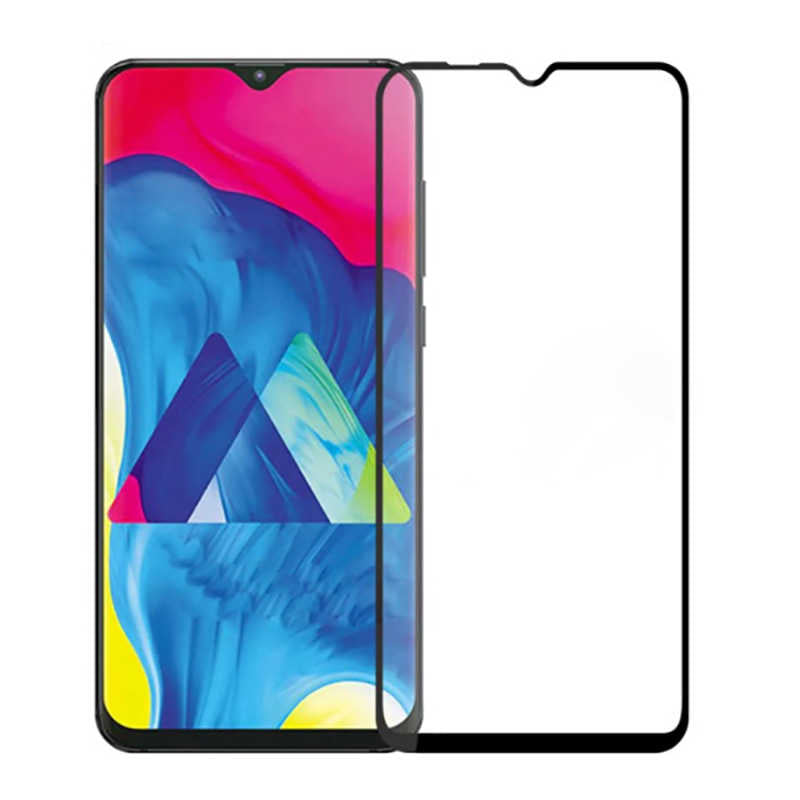 Galaxy M10S Zore Kenarları Kırılmaya Dayanıklı Cam Ekran Koruyucu Siyah