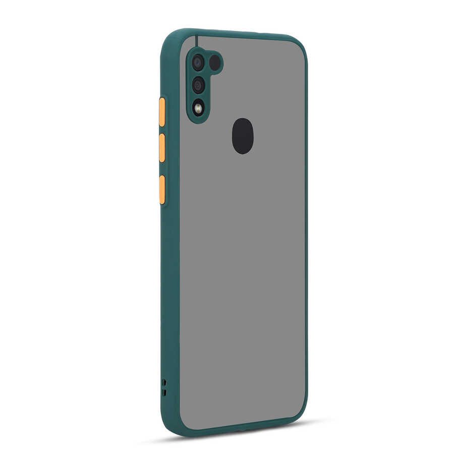 Galaxy M11 Kılıf Zore Hux Kapak Koyu Yeşil