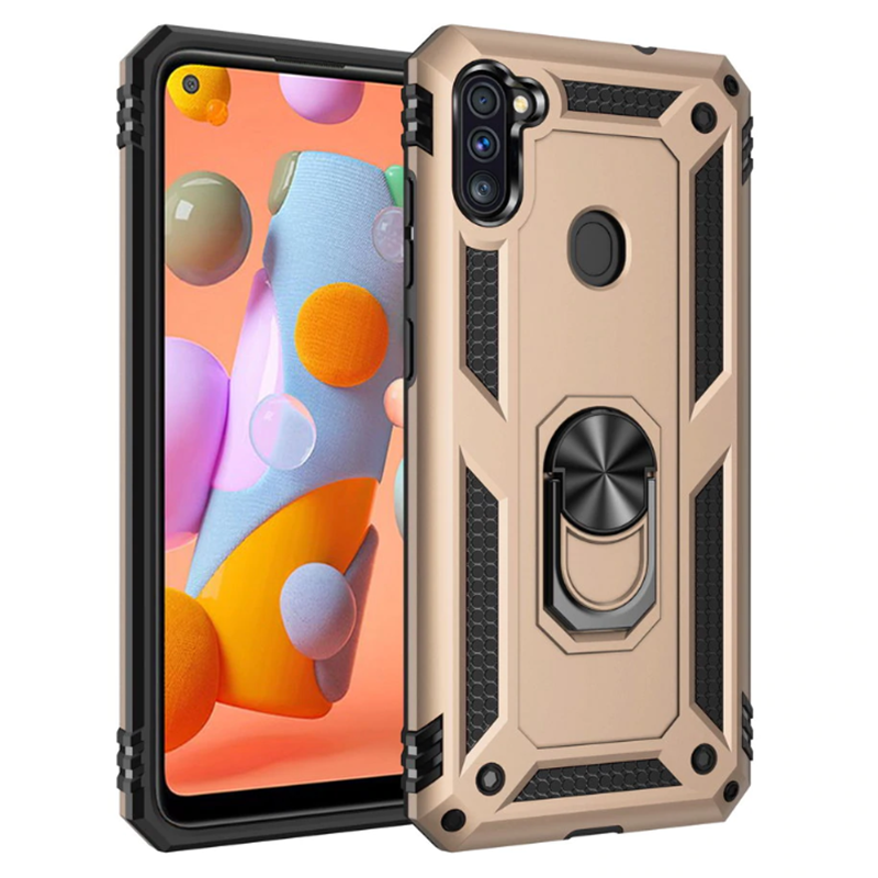 Galaxy M11 Kılıf Zore Vega Kapak Gold