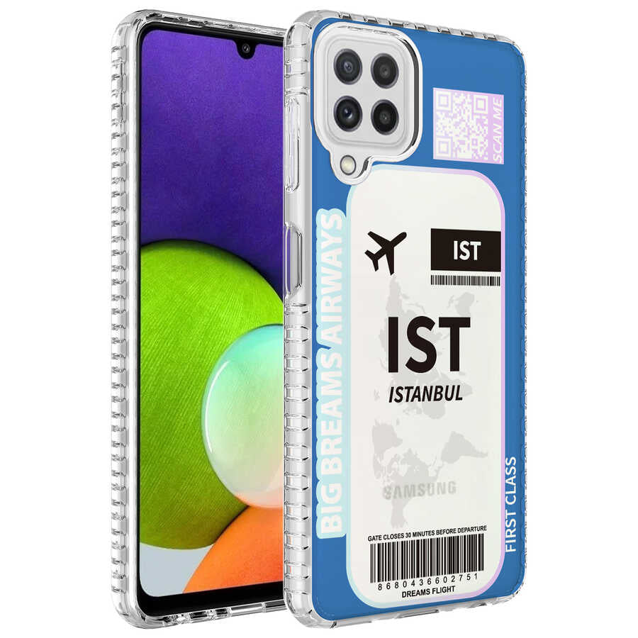 Galaxy M12 Kılıf Airbag Kenarlı Renkli Desenli Silikon Zore Elegans Kapak NO4