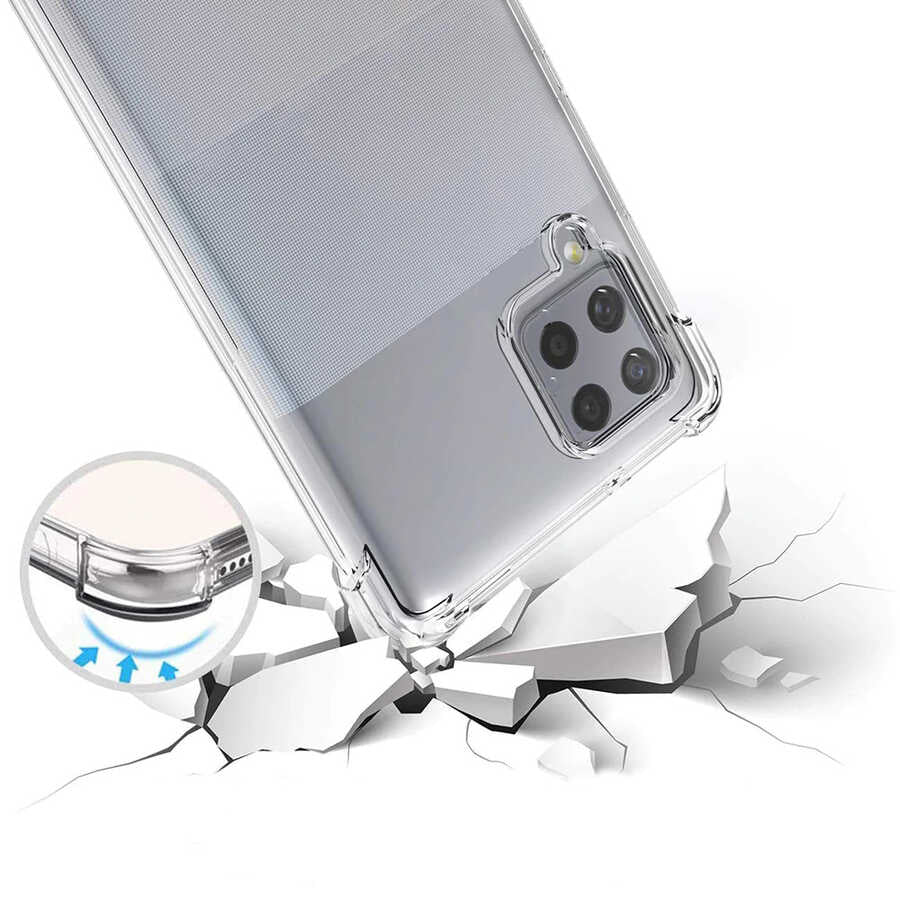 Galaxy M12 Kılıf Zore Nitro Anti Shock Silikon Renksiz