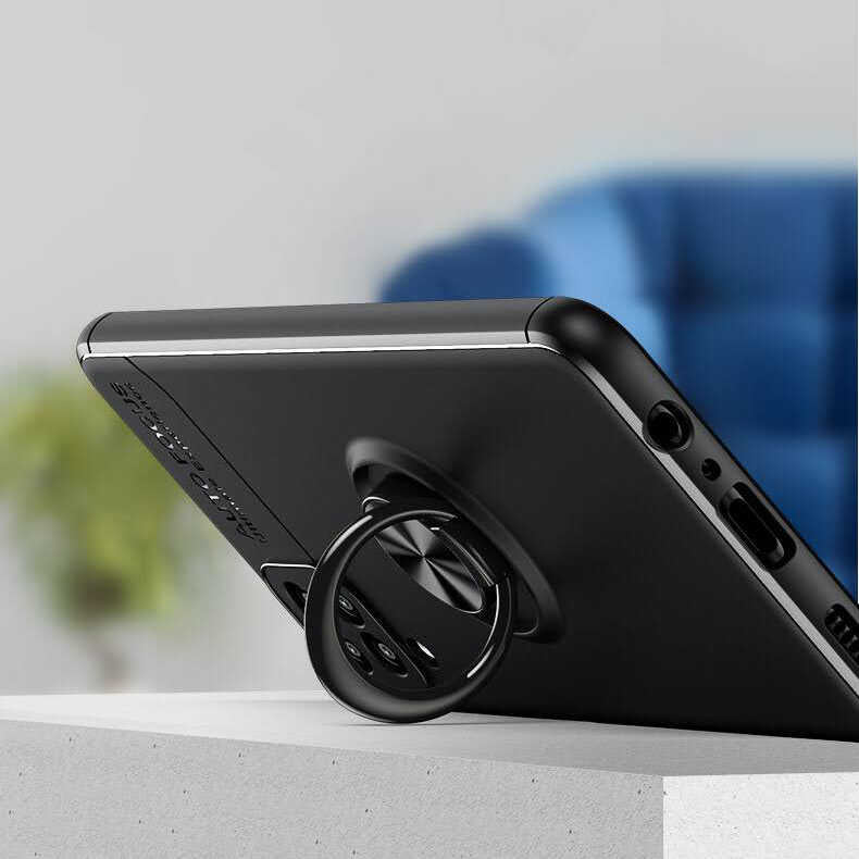 Galaxy M12 Kılıf Zore Ravel Silikon Kapak Siyah-Kırmızı