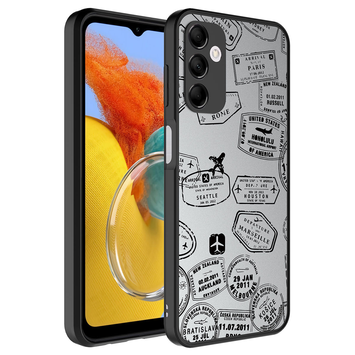 Galaxy M14 Kılıf Aynalı Desenli Kamera Korumalı Parlak Zore Mirror Kapak Seyahat
