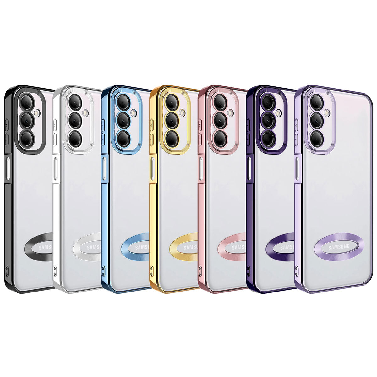 Galaxy M14 Kılıf Kamera Korumalı Logo Gösteren Zore Omega Kapak Sierra Mavi