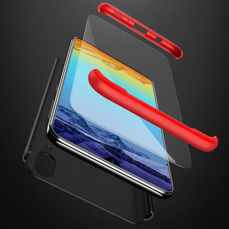 Galaxy M20 Kılıf Zore Ays Kapak Siyah-Kırmızı