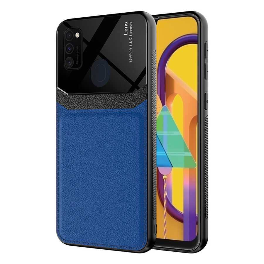 Galaxy M21 Kılıf Zore Emiks Kapak Lacivert