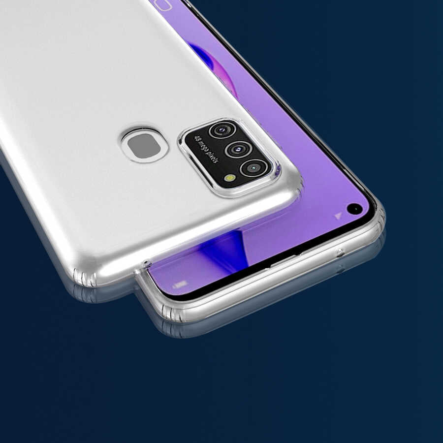 Galaxy M21 Kılıf Zore Kamera Korumalı Süper Silikon Kapak Renksiz