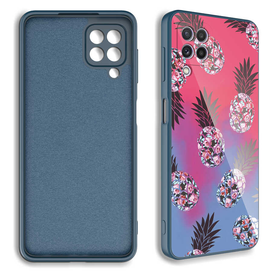 Galaxy M22 Kılıf Kamera Korumalı Desenli Sert Silikon Zore Epoksi Kapak NO7
