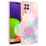 Galaxy M22 Kılıf Kamera Korumalı Desenli Sert Silikon Zore Epoksi Kapak NO4