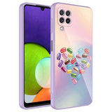 Galaxy M22 Kılıf Kamera Korumalı Desenli Sert Silikon Zore Epoksi Kapak NO7
