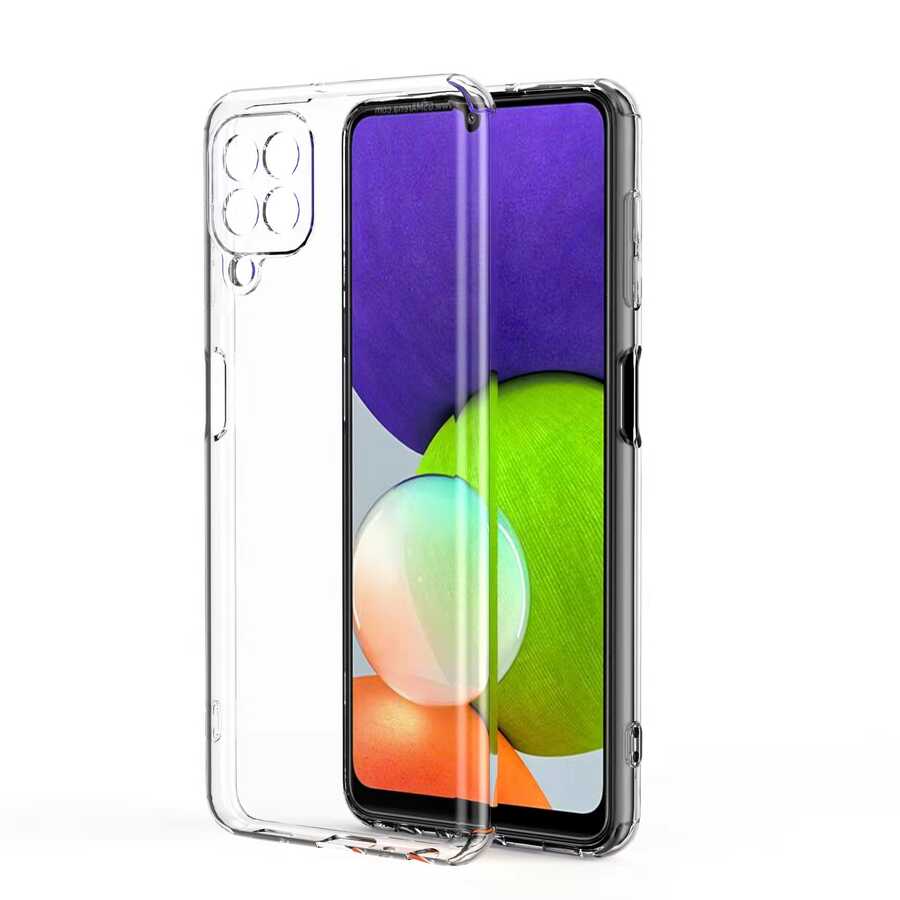 Galaxy M22 Kılıf Zore Kamera Korumalı Süper Silikon Kapak Renksiz