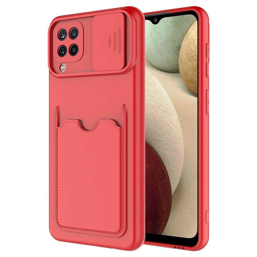 Galaxy M22 Kılıf Zore Kartix Kapak Kırmızı
