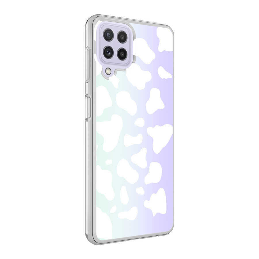 Galaxy M22 Kılıf Zore M-Blue Desenli Kapak Cow No2
