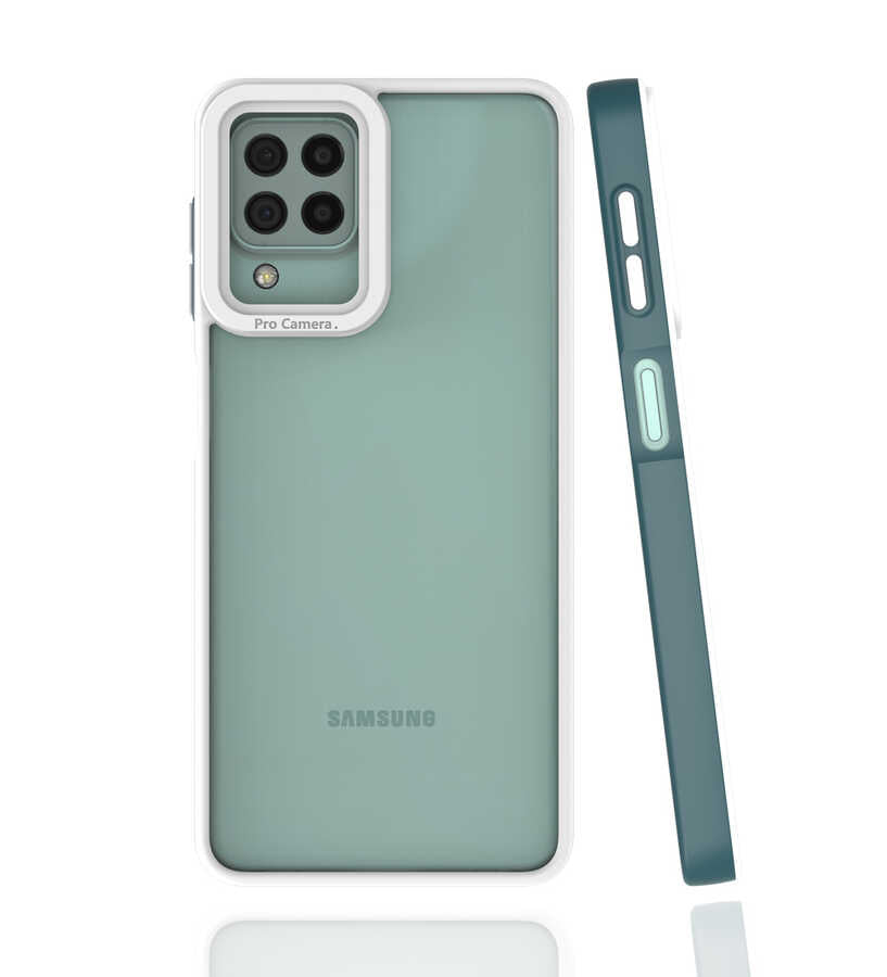 Galaxy M22 Kılıf Zore Mima Kapak Koyu Yeşil