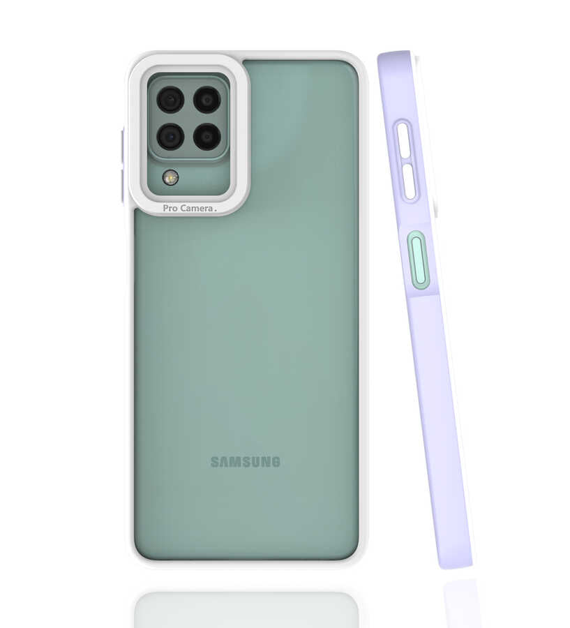 Galaxy M22 Kılıf Zore Mima Kapak Lila
