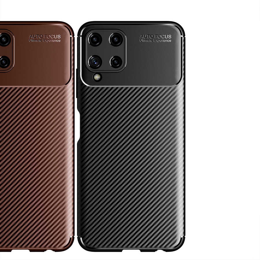 Galaxy M22 Kılıf Zore Negro Silikon Kapak Kahverengi