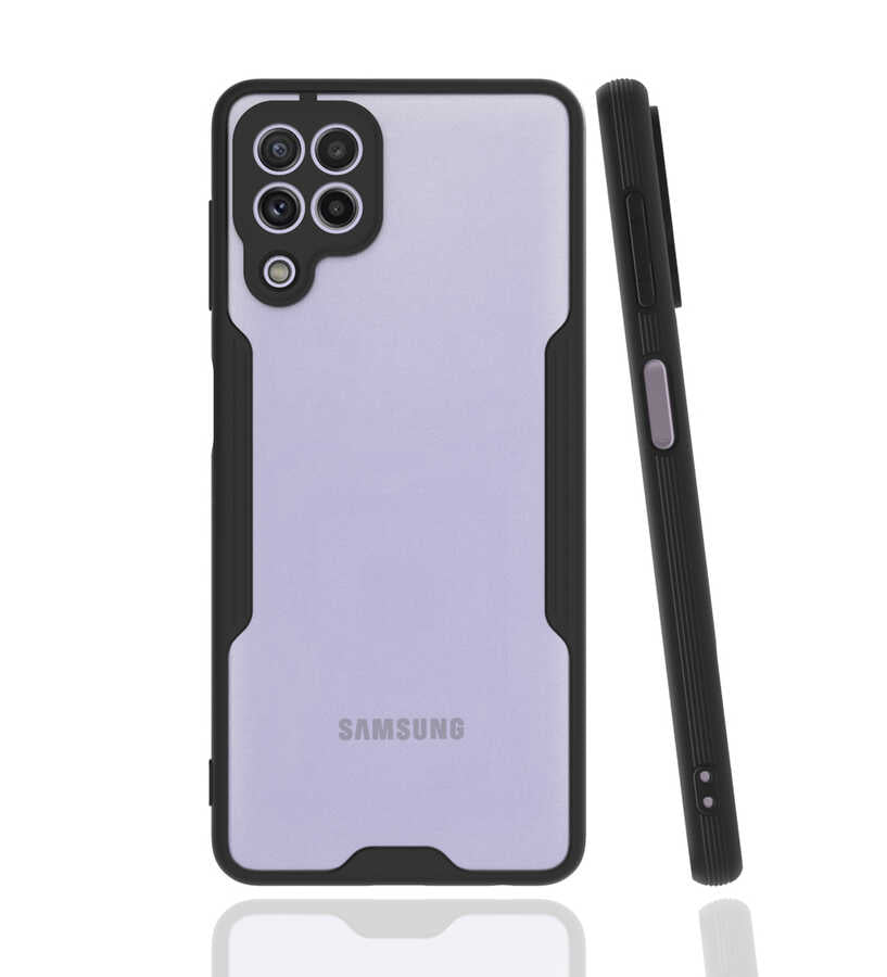 Galaxy M22 Kılıf Zore Parfe Kapak Siyah