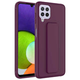 Galaxy M22 Kılıf Zore Qstand Kapak Gri