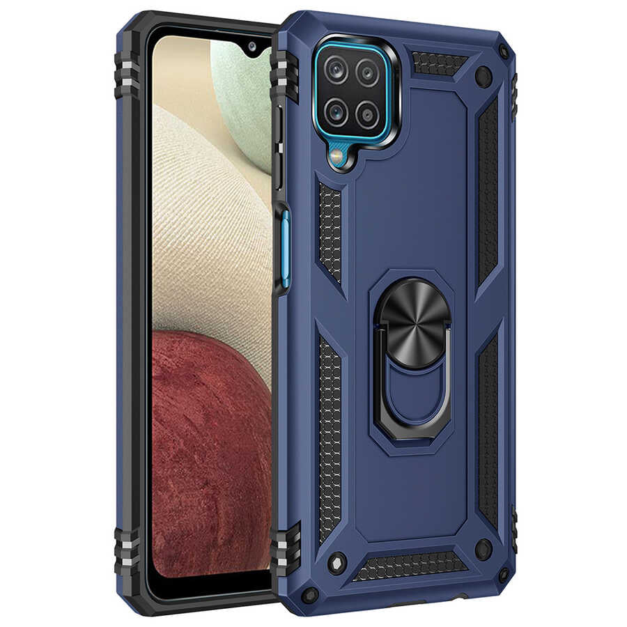 Galaxy M22 Kılıf Zore Vega Kapak Mavi