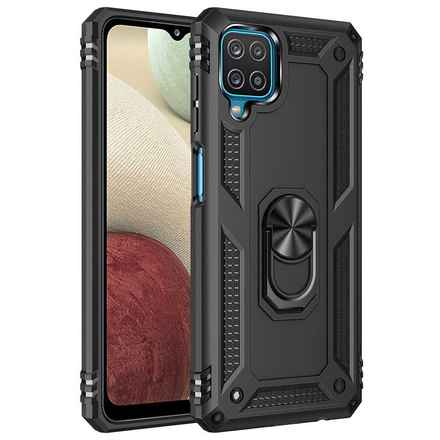Galaxy M22 Kılıf Zore Vega Kapak Siyah