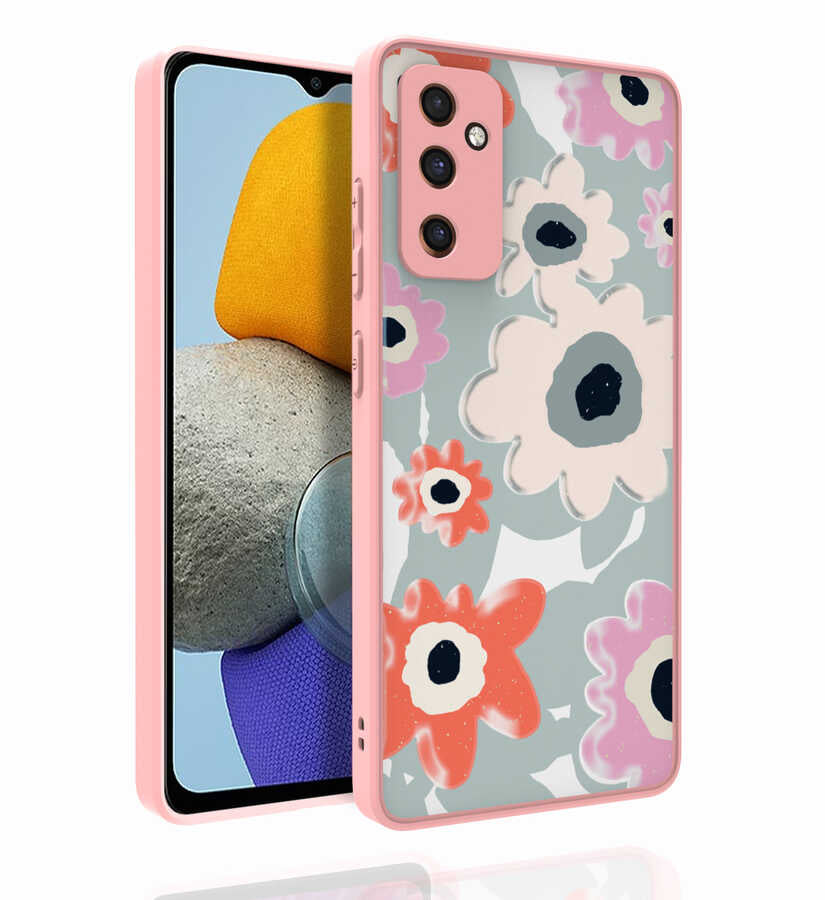 Galaxy M23 Kılıf Desenli Kamera Korumalı Parlak Zore Nora Kapak NO5
