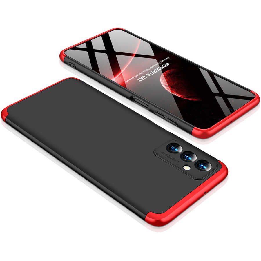 Galaxy M23 Kılıf Zore Ays Kapak Siyah-Kırmızı
