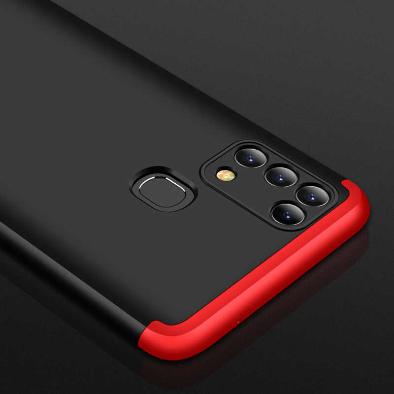 Galaxy M31 Kılıf Zore Ays Kapak Siyah-Kırmızı