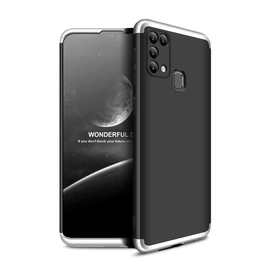 Galaxy M31 Kılıf Zore Ays Kapak Siyah-Gri