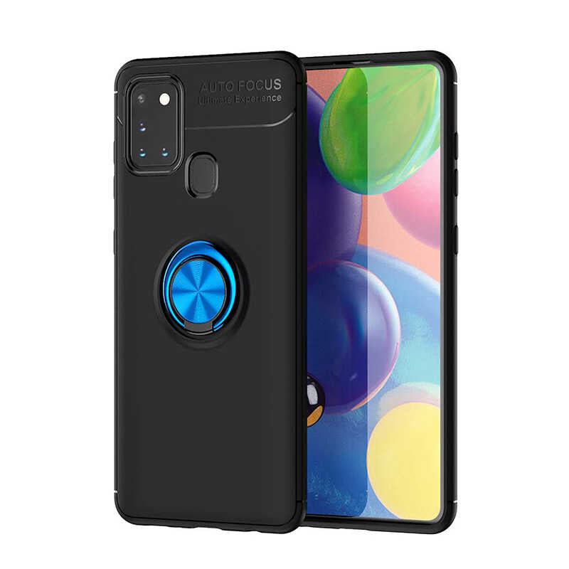 Galaxy M31 Kılıf Zore Ravel Silikon Kapak Siyah-Rose Gold