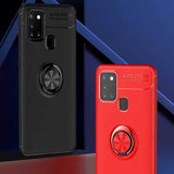 Galaxy M31 Kılıf Zore Ravel Silikon Kapak Siyah-Kırmızı