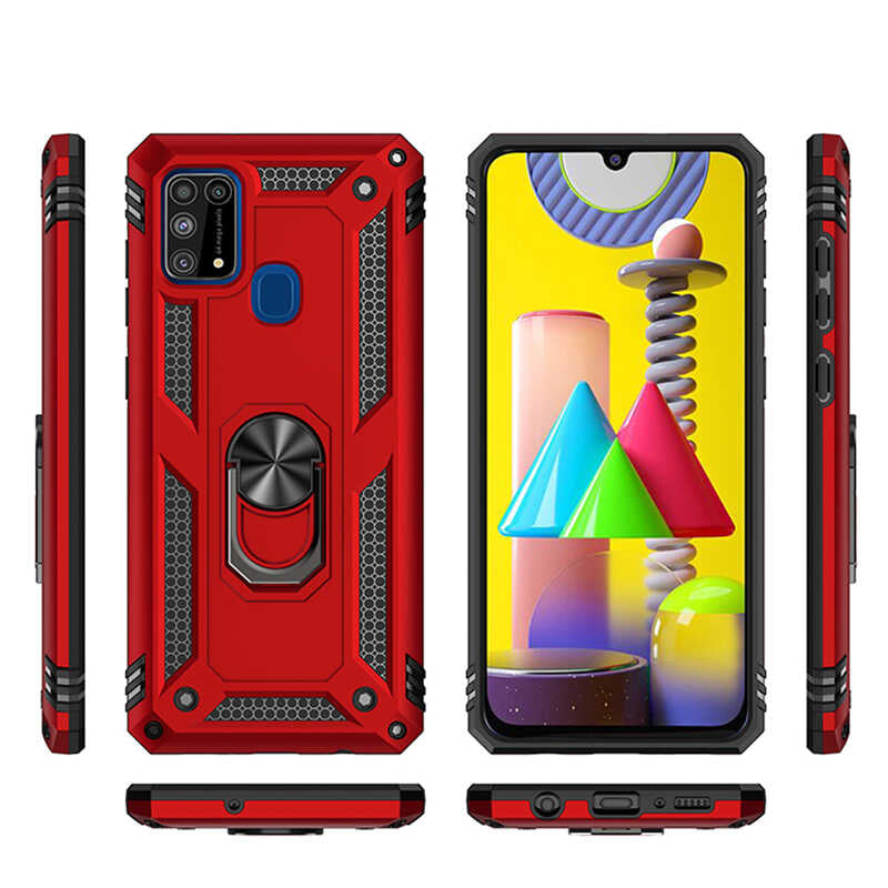 Galaxy M31 Kılıf Zore Vega Kapak Kırmızı
