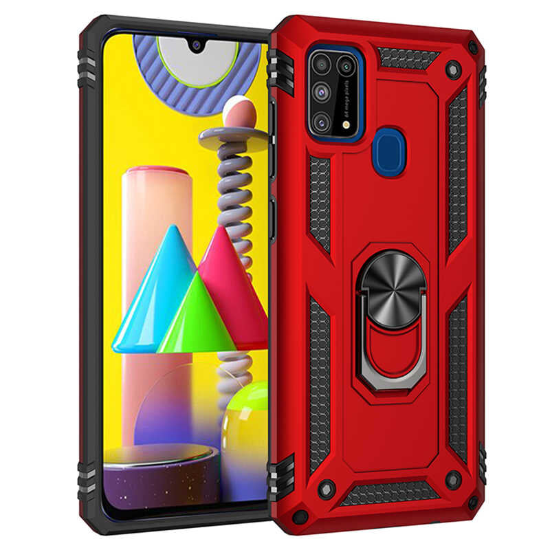 Galaxy M31 Kılıf Zore Vega Kapak Kırmızı