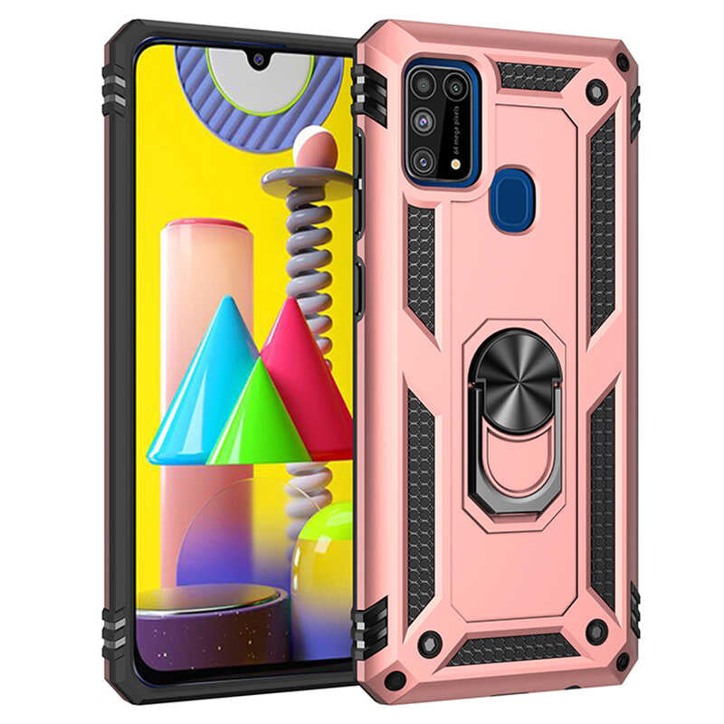 Galaxy M31 Kılıf Zore Vega Kapak Rose Gold