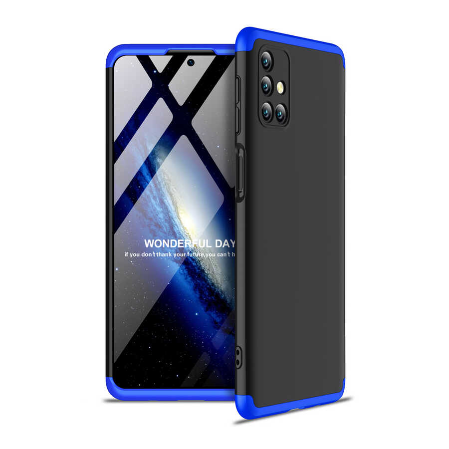 Galaxy M31S Kılıf Zore Ays Kapak Siyah-Mavi