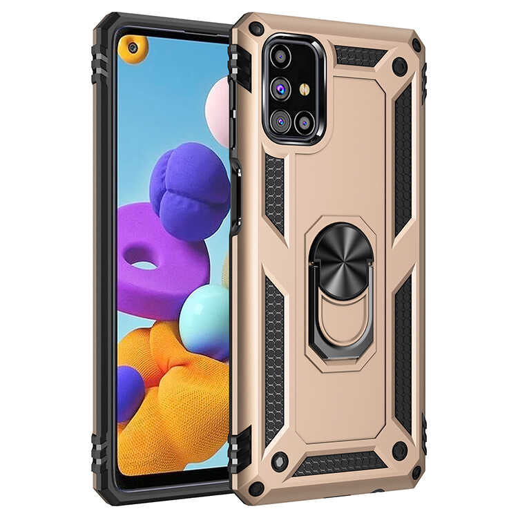 Galaxy M31S Kılıf Zore Vega Kapak Gold