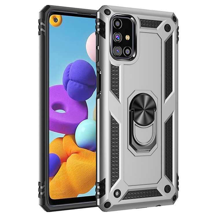 Galaxy M31S Kılıf Zore Vega Kapak Gri
