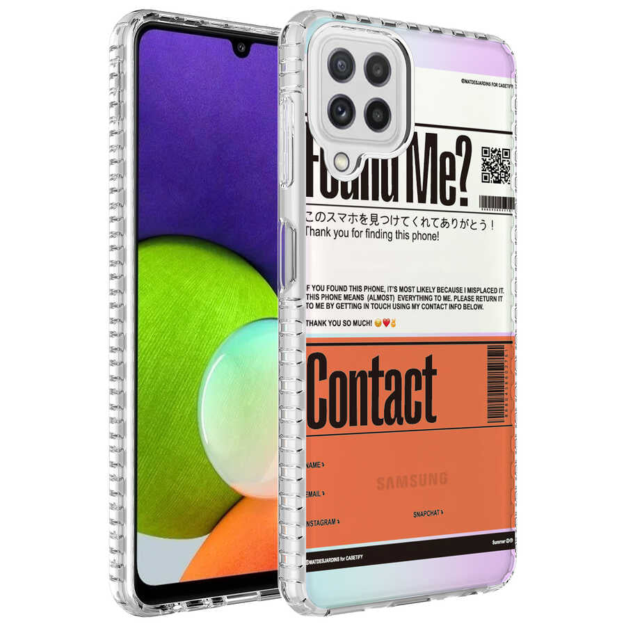 Galaxy M32 Kılıf Airbag Kenarlı Renkli Desenli Silikon Zore Elegans Kapak NO6
