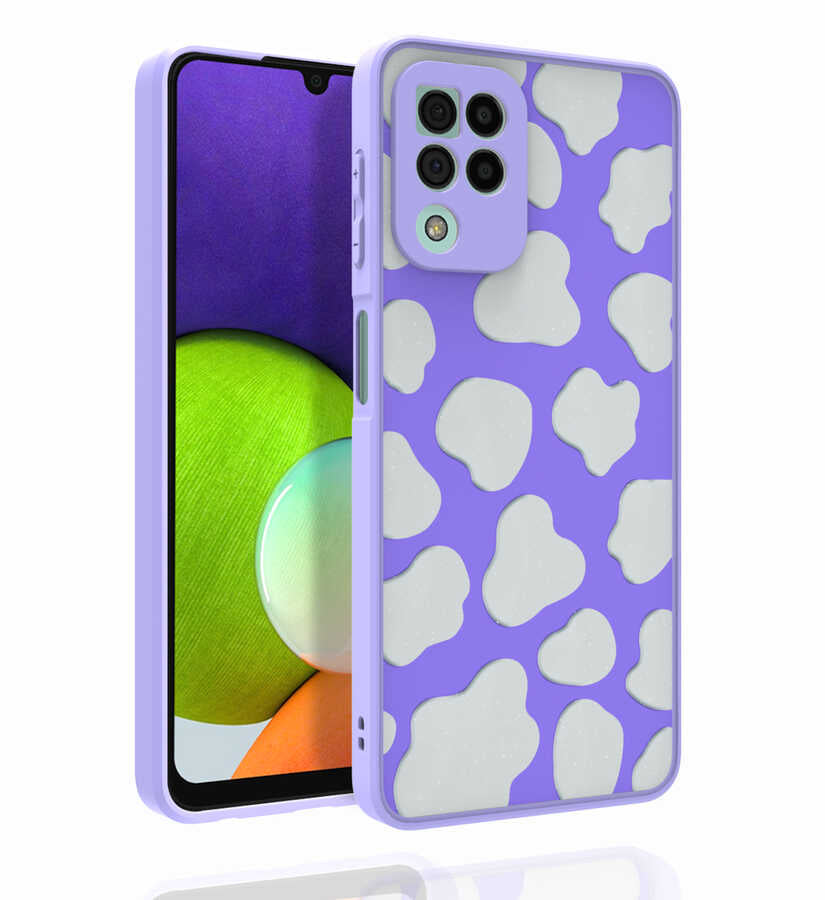 Galaxy M32 Kılıf Desenli Kamera Korumalı Parlak Zore Nora Kapak NO6