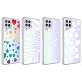 Galaxy M32 Kılıf Zore M-Blue Desenli Kapak Moon No4
