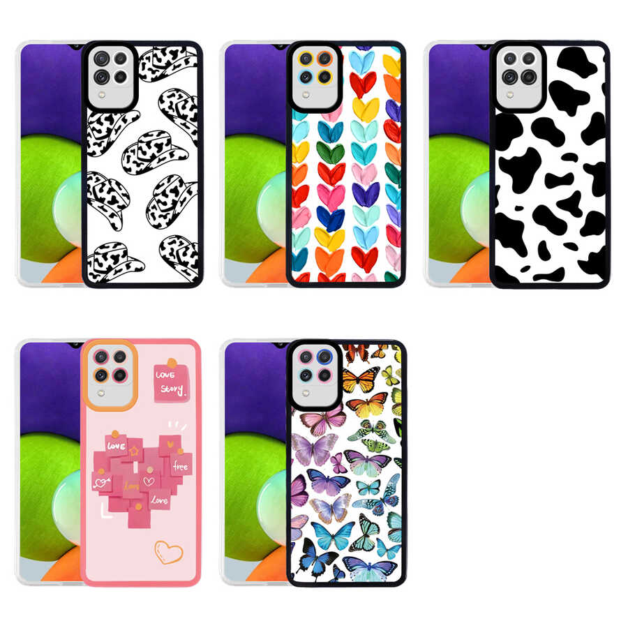 Galaxy M32 Kılıf Zore M-Fit Desenli Kapak Butterfly No3