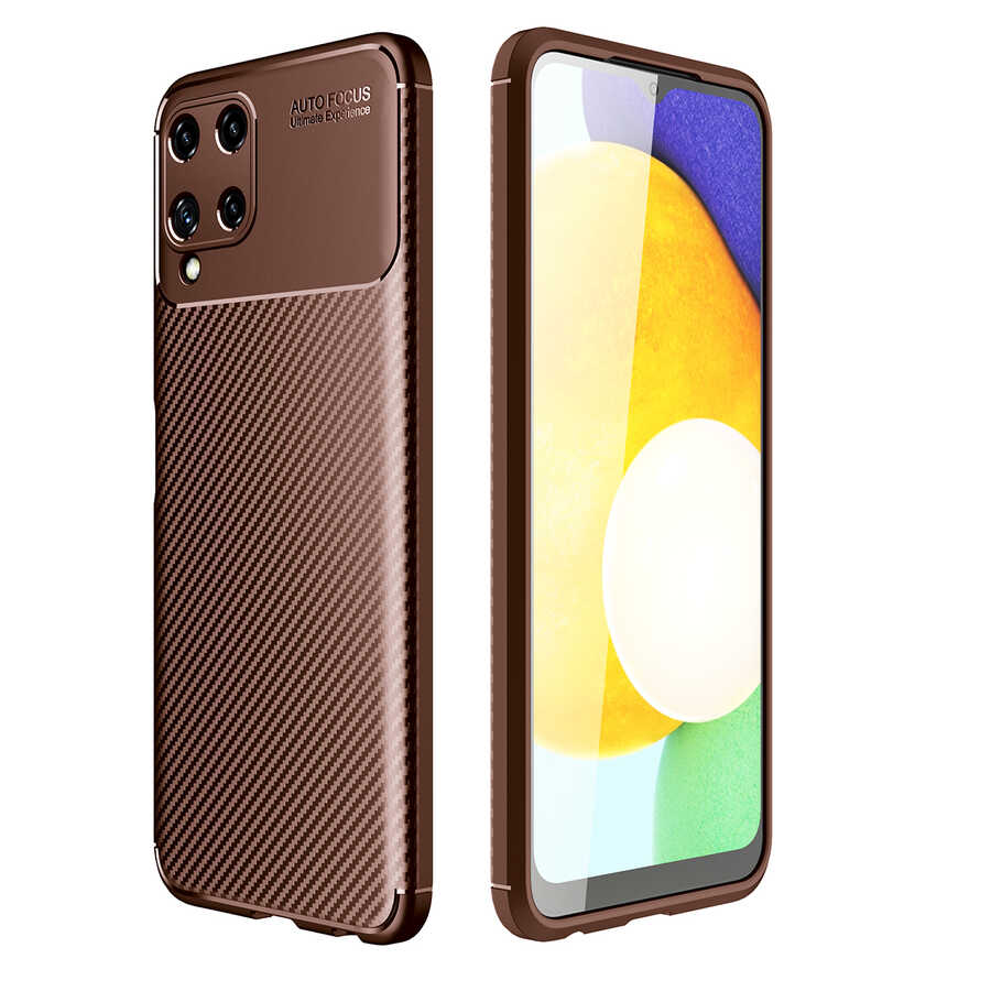 Galaxy M32 Kılıf Zore Negro Silikon Kapak Kahverengi