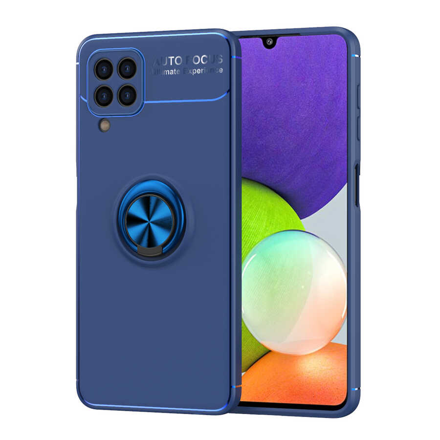 Galaxy M32 Kılıf Zore Ravel Silikon Kapak Mavi