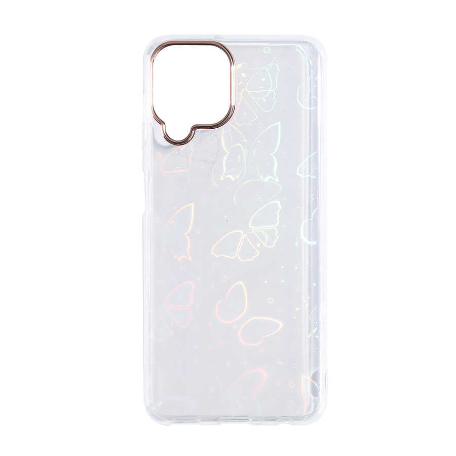 Galaxy M32 Kılıf Zore Sidney Desenli Sert Kapak Butterfly No2
